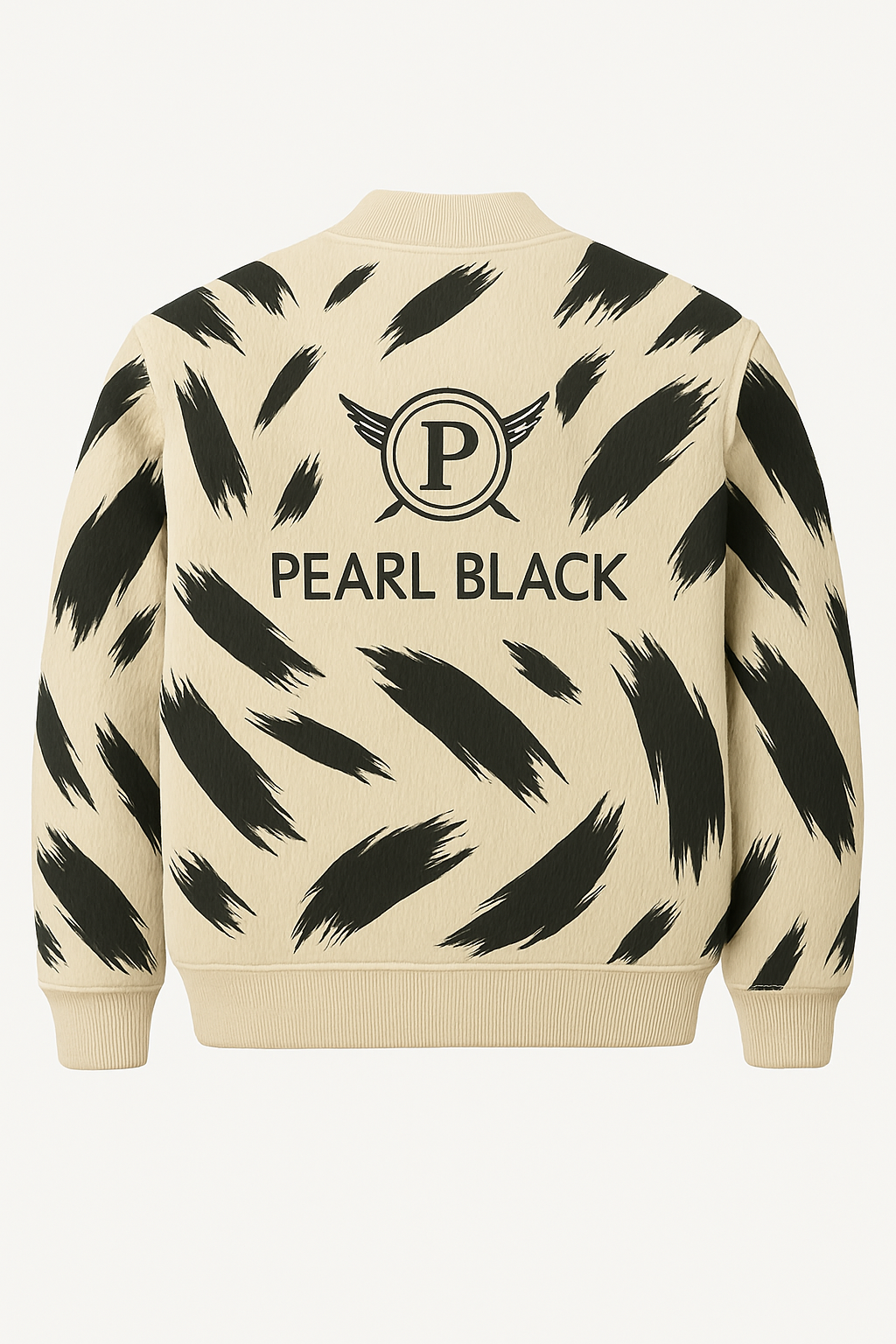 Cream & Black Brush stroke Jacket