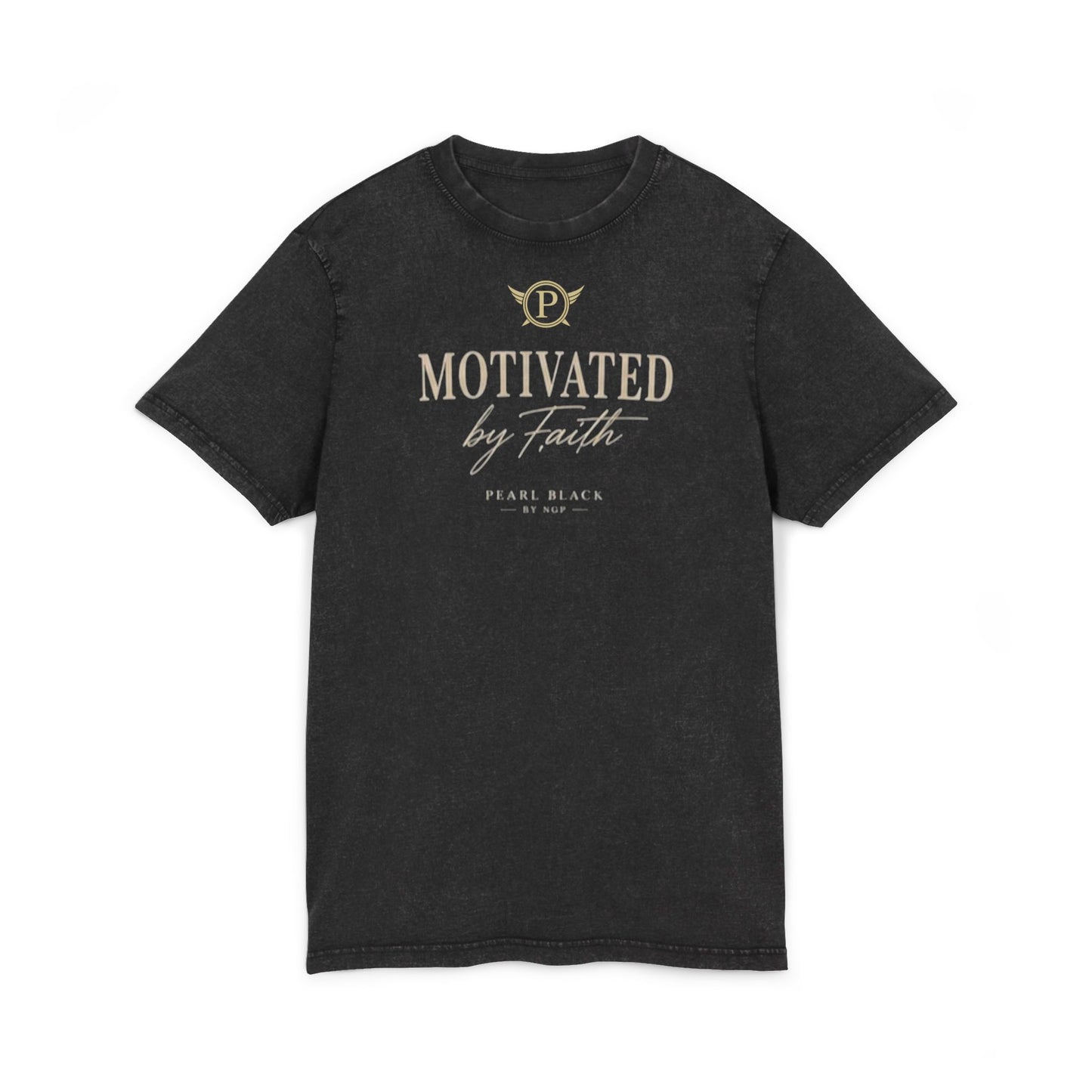 Motivated by Faith Acid-Wash Tee — 'Faith Over Fear' Inspirational Christian T-Shirt