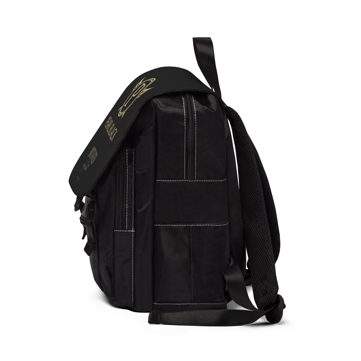Pearl Black 'Motivated by Passion' Casual Shoulder Backpack