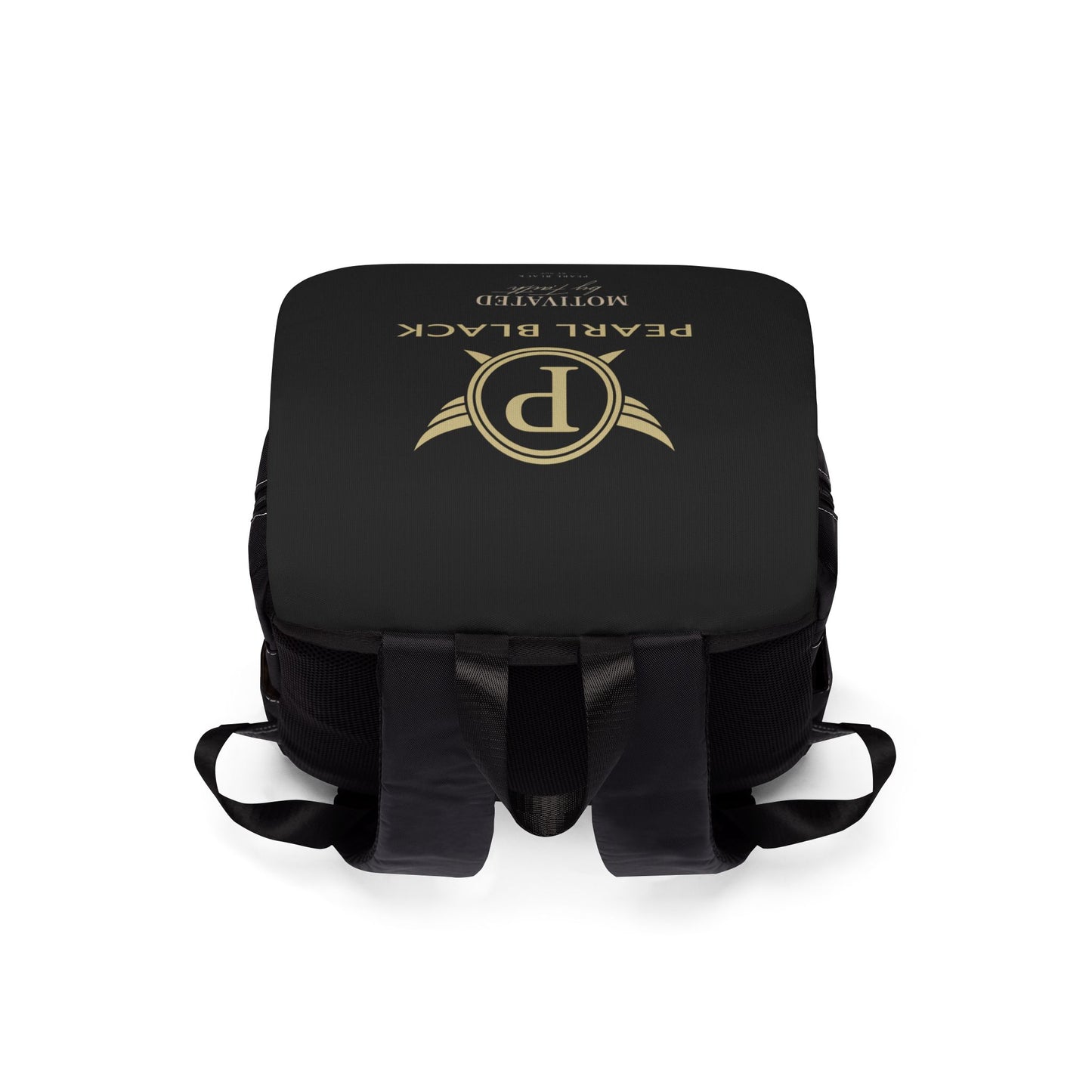 Pearl Black 'Motivated by Passion' Casual Shoulder Backpack