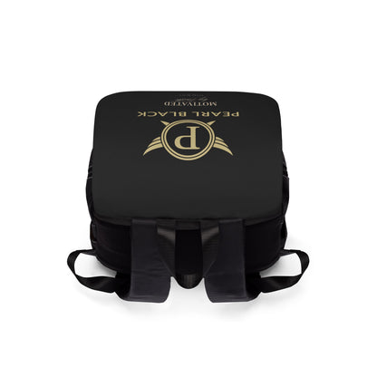 Pearl Black 'Motivated by Passion' Casual Shoulder Backpack