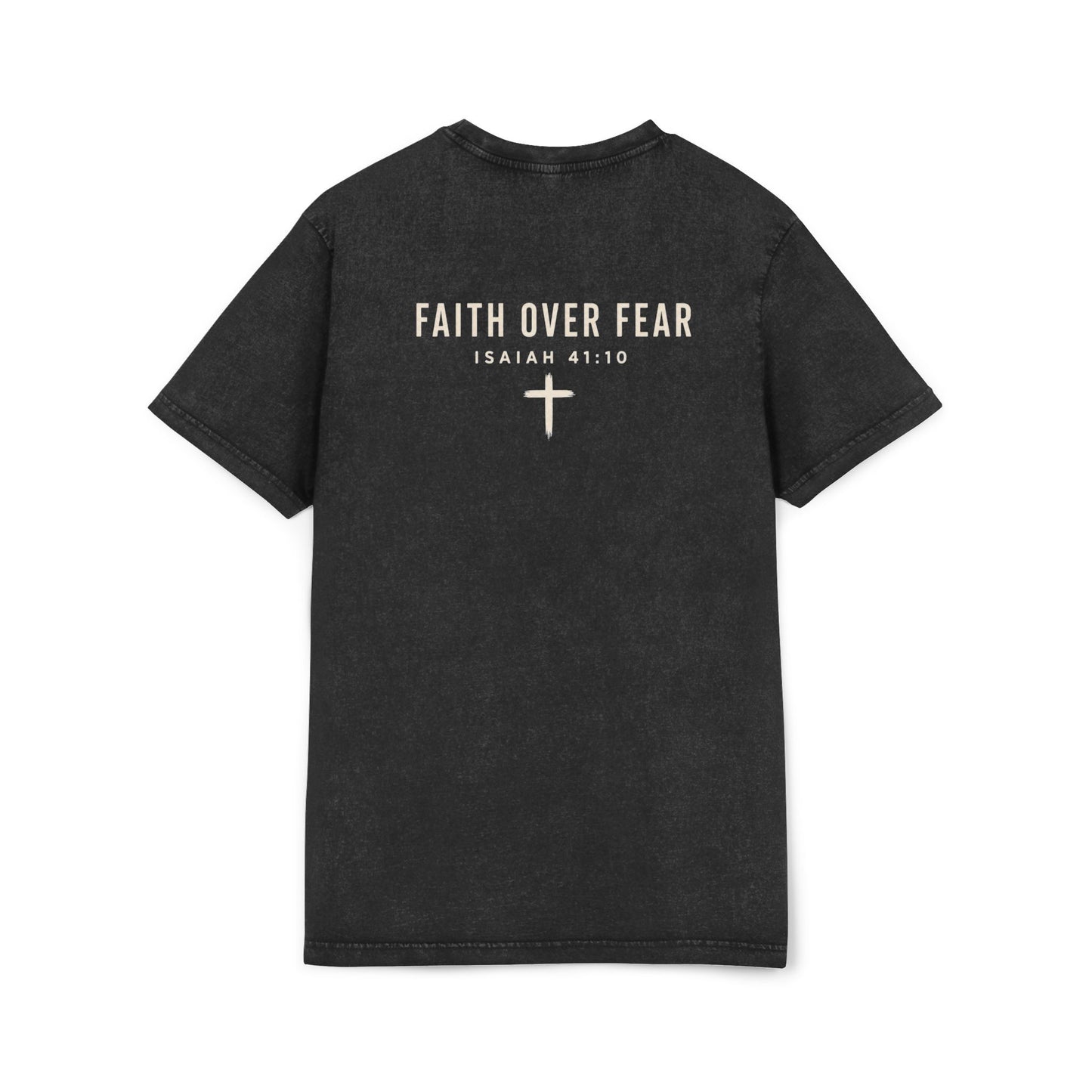 Motivated by Faith Acid-Wash Tee — 'Faith Over Fear' Inspirational Christian T-Shirt