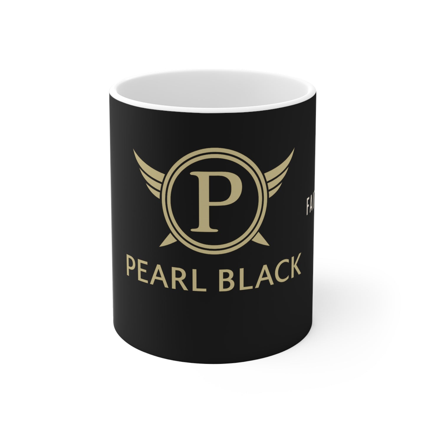 Pearl Black 'Motivated by Faith' 11oz Coffee Mug