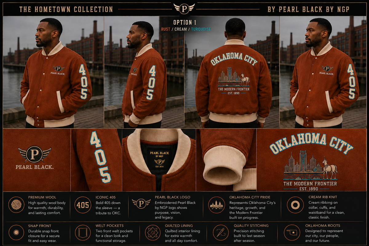 The Modern Frontier Varsity Jacket — Oklahoma City