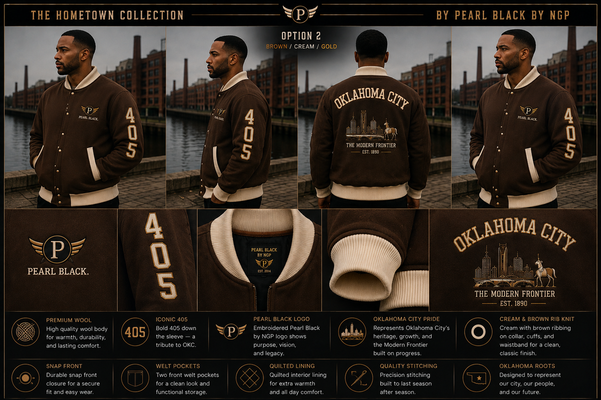 The Modern Frontier Varsity Jacket — Oklahoma City