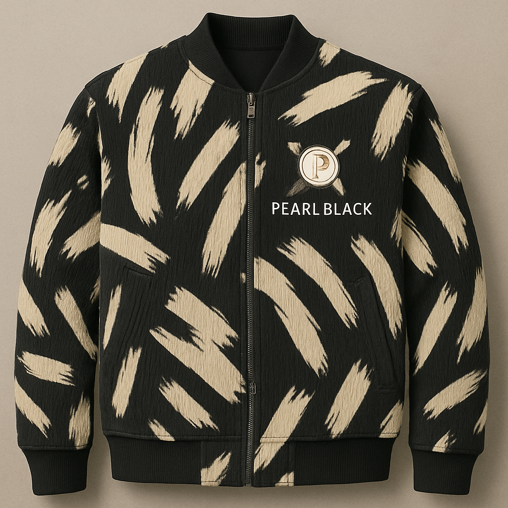 Black and Cream Brush Stroke Jacket