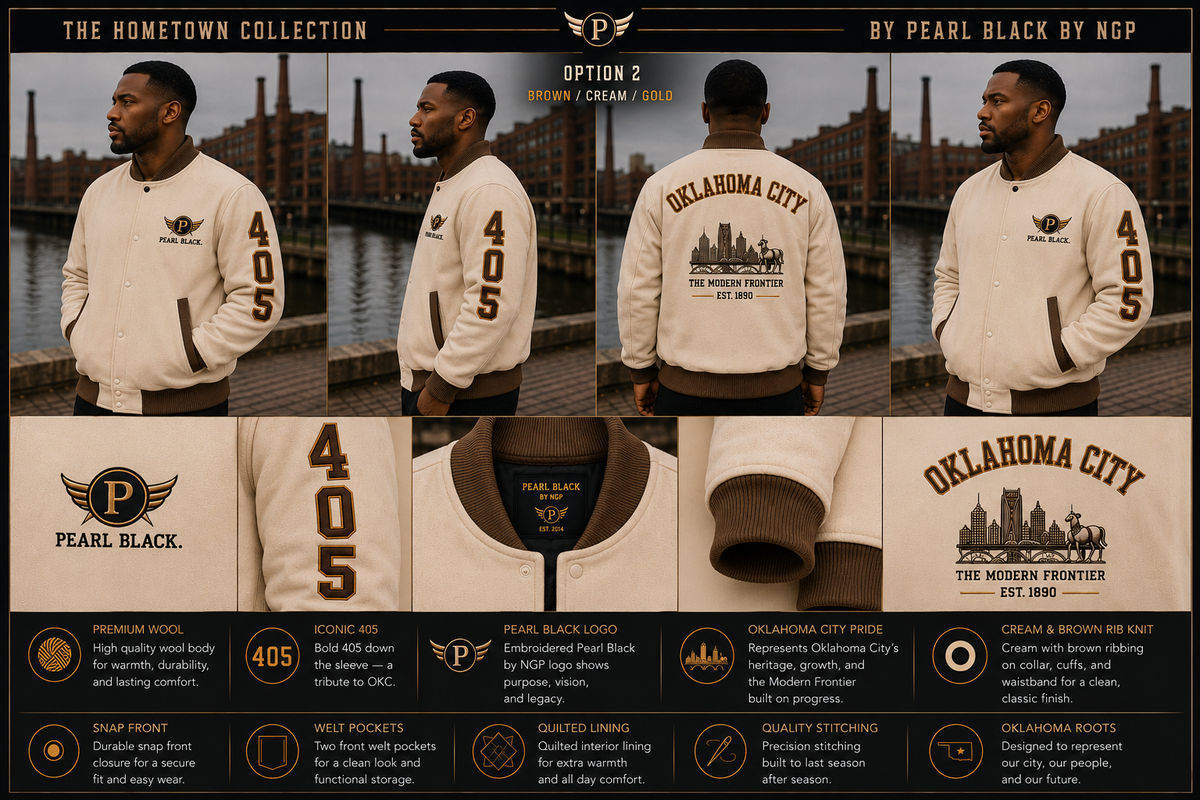 The Modern Frontier Varsity Jacket — Oklahoma City